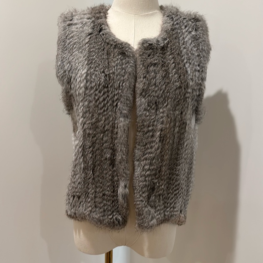 525 America Gray Faux Fur Vest